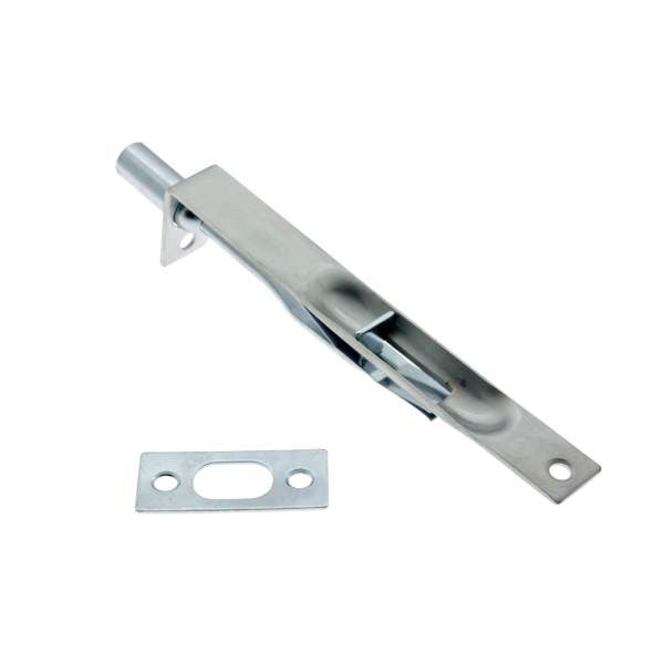 IDH Brass 11014-26D: 4" Solid Brass Flush Bolt Square Ends - Satin Chrome