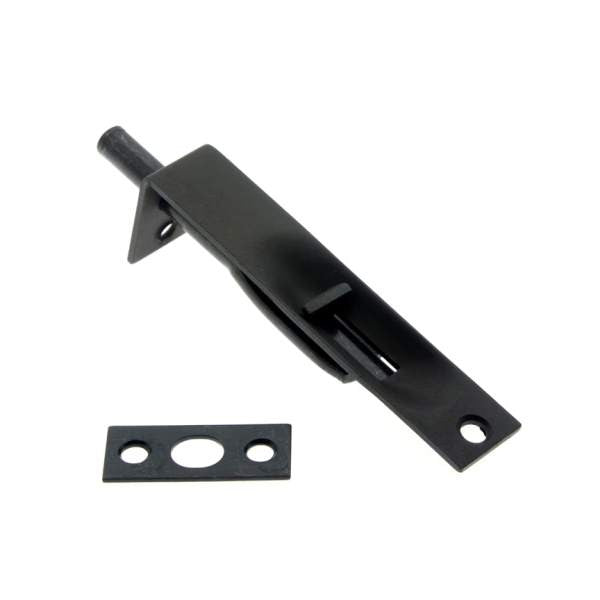 IDH Brass 11014-10B: 4" Solid Brass Flush Bolt Square Ends - Oil Rubbed Bronze
