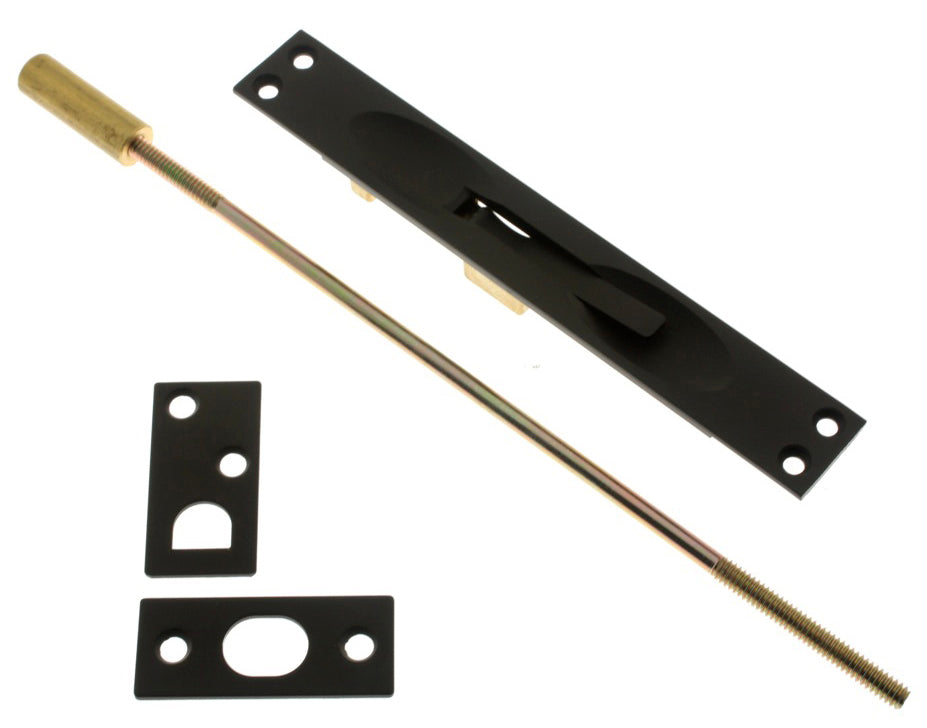 IDH Brass 11020-10B: 6-3/4" Extension Flush Bolt w/12" Rod - Oil-Rubbed Bronze