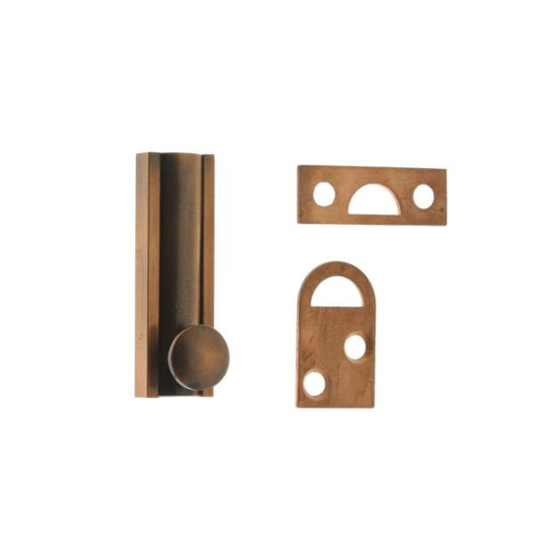 IDH Brass 11041-08A: 1-1/2" Classic Solid Brass Surface Bolt - Antique Copper