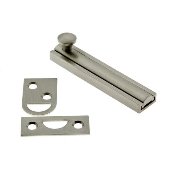 IDH Brass 11043-015: 3" Classic Solid Brass Surface Bolt - Satin Nickel