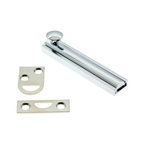 IDH Brass 11042-026: 2" Classic Solid Brass Surface Bolt - Polished Chrome