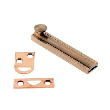 IDH Brass 11046-08A: 6" Classic Solid Brass Surface Bolt - Antique Copper