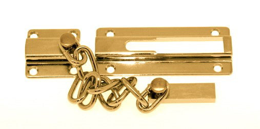 IDH Brass 11049-003: 3-1/2" Chain Bolt Guard - Polished Brass