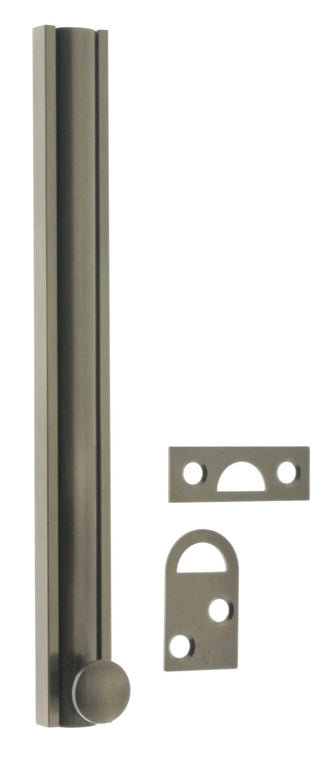 IDH Brass 11066-15A: 8" Classic Surface Bolt - Antique Nickel