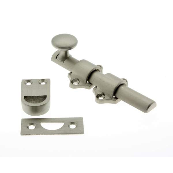 IDH Brass 11270-015: 4-1/4" Solid Brass Dutch Door Bolt - Satin Nickel