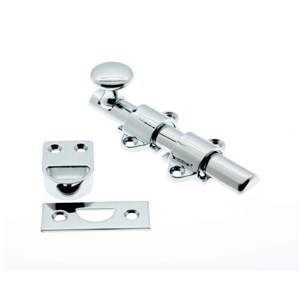 IDH Brass 11270-026: 4-1/4" Solid Brass Dutch Door Bolt - Polished Chrome