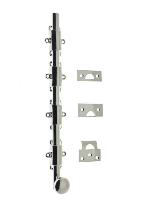 IDH Brass 11288-026: 36" Heavy Duty Surface Bolt w/Round Knob - Polished Chrome