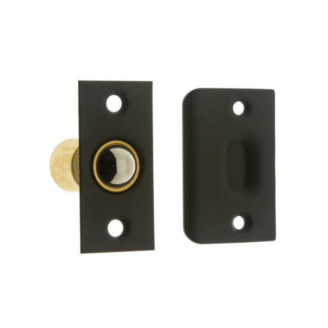IDH Brass 12011-10B: 2-1/8" Wide Square Roller Ball Catch - Oil Rubbed Bronze