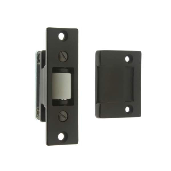 IDH Brass 12017-10B: 3-3/8" Silent Roller Latch w/Strike - Oil Rubbed Bronze