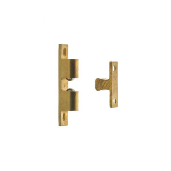 IDH Brass 12020-3NL: 1-5/16" 3-Way Tension Ball Catch - Unlacquered Polished Brass