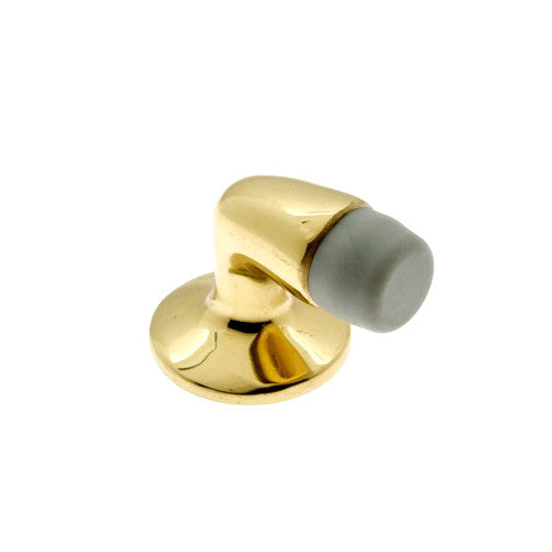 IDH Brass 13007-3NL: 1-3/8" Gooseneck Mini Door Stop - Unlacquered Polished Brass