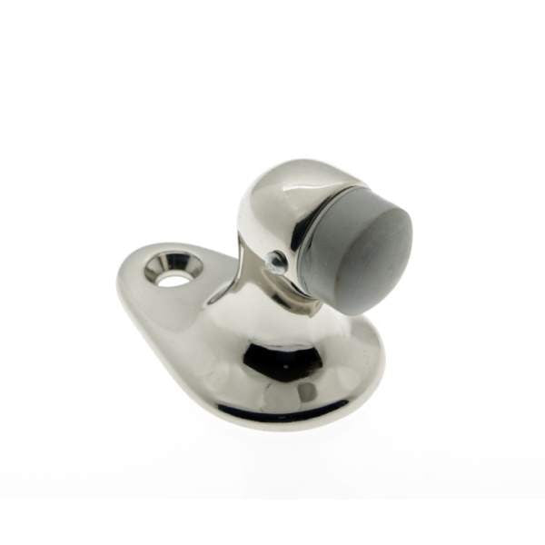 IDH Brass 13012-014: 2" Gooseneck Small Door Stop - Bright Nickel