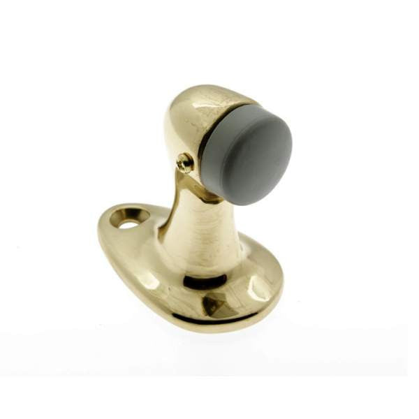 IDH Brass 13014-3NL: 2-7/8" Large Gooseneck Door Stop - Unlacquered Polished Brass