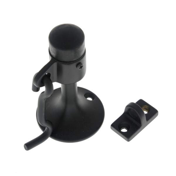 IDH Brass 13016-019: 4" Cup Wall Mount Door Stop w/Hook - Matte Black