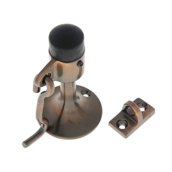 IDH Brass 13016-08A: 4" Cup Wall Mount Door Stop w/Hook - Antique Copper