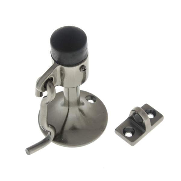 IDH Brass 13016-15A: 4" Cup Wall Mount Door Stop w/Hook - Antique Nickel