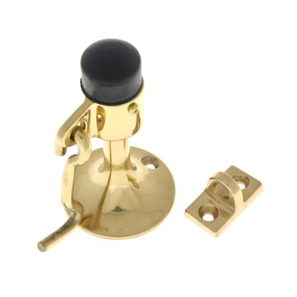IDH Brass 13016-3NL: 4" Cup Wall Mount Door Stop Hook - Unlacquered Polished Brass