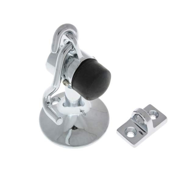 IDH Brass 13020-026: 4" Canon Door Stop w/Hook Connector - Polished Chrome