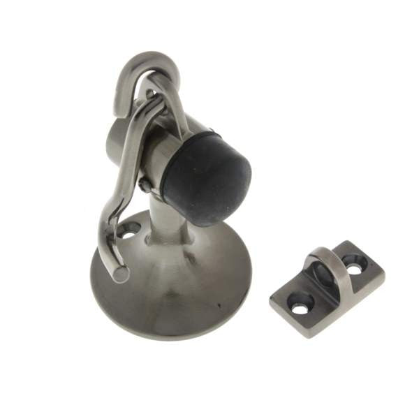IDH Brass 13020-15A: 4" Canon Door Stop w/Hook Connector - Antique Nickel
