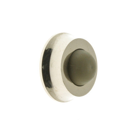IDH Brass 13045-014: 1" Solid Brass Flush Door Bumper - Bright Nickel