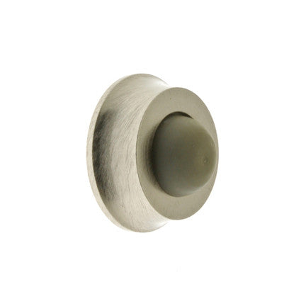 IDH Brass 13045-015: 1" Solid Brass Flush Door Bumper - Satin Nickel