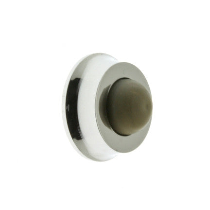 IDH Brass 13045-026: 1" Solid Brass Flush Door Bumper - Polished Chrome