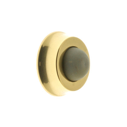 IDH Brass 13045-3NL: 1" Flush Door Bumper - Polished Brass No Lacquer