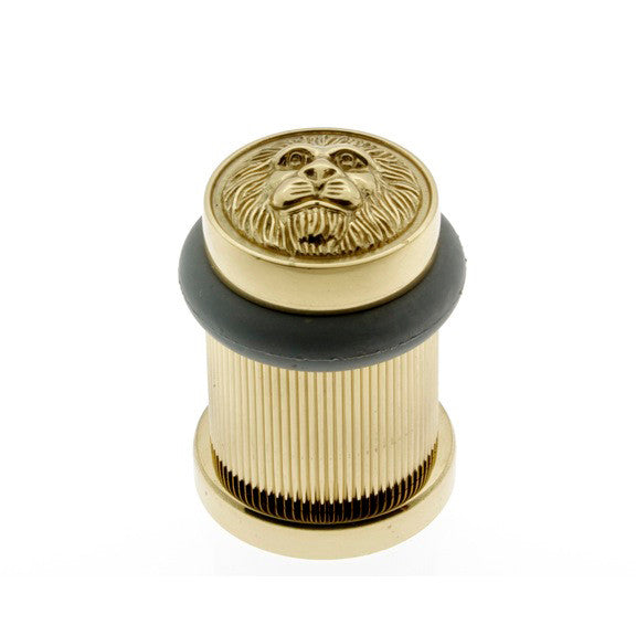 IDH Brass 13090-003: 2" Lion Head Bullet Door Stop - Polished Brass