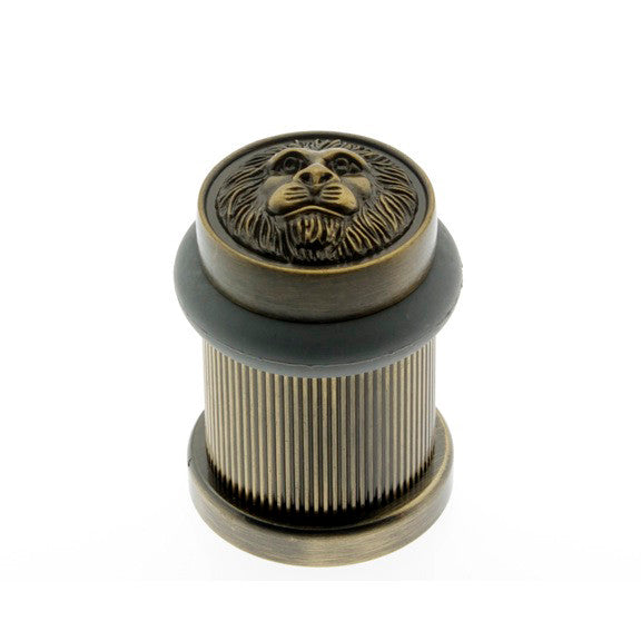 IDH Brass 13090-005: 2" Lion Head Bullet Door Stop - Antique Brass