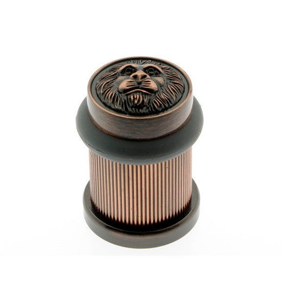 IDH Brass 13090-08A: 2" Lion Head Bullet Door Stop - Antique Copper