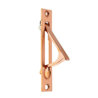 IDH Brass 14020-008: 4" Rectangular Sliding Door Edge Pull  - Bright Copper
