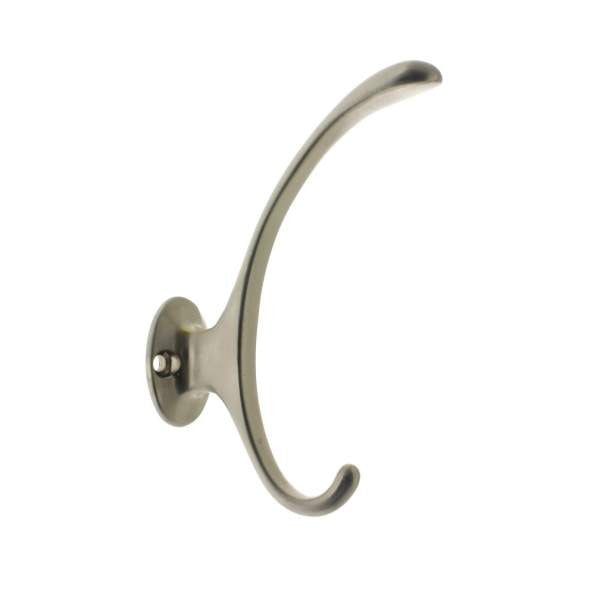 IDH Brass 17012-015: 5" Curved Robe and Hat Hook - Satin Nickel