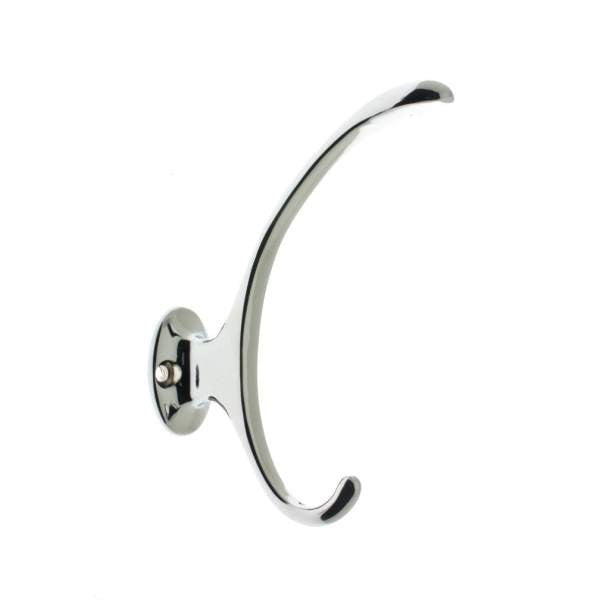 IDH Brass 17012-026: 5" Curved Robe and Hat Hook - Polished Chrome
