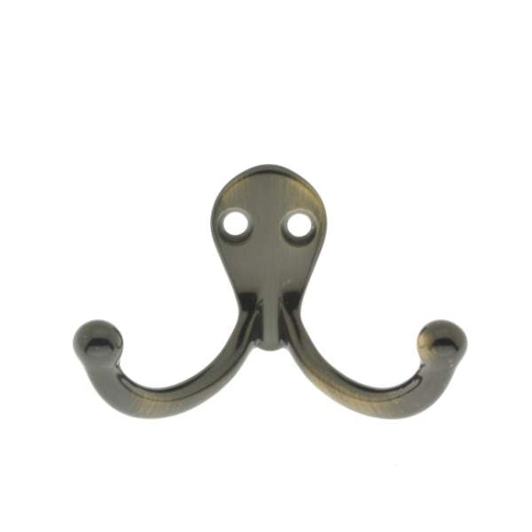 IDH Brass 17016-005: 2-3/4" Double Wall Hook - Antique Brass