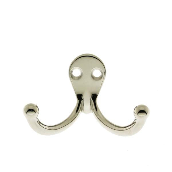 IDH Brass 17016-014: 2-3/4" Double Wall Hook - Bright Nickel