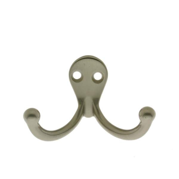 IDH Brass 17016-015: 2-3/4" Double Wall Hook - Satin Nickel