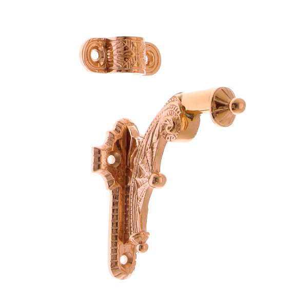 IDH Brass 18020-008: 4" Spider Web Design Hand Rail Bracket - Bright Copper