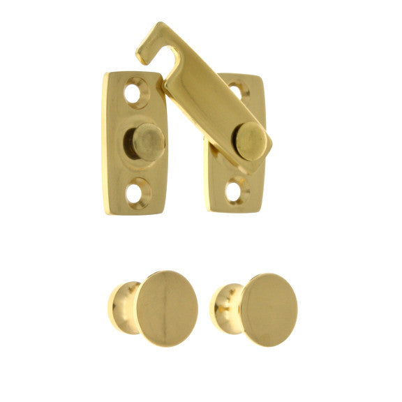 IDH Brass 21021-003: 1-3/16" Shutter Bar Kit for Windows - Polished Brass