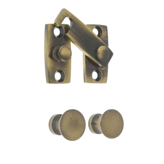 IDH Brass 21021-005: 1-3/16" Shutter Bar Kit for Windows - Antique Brass