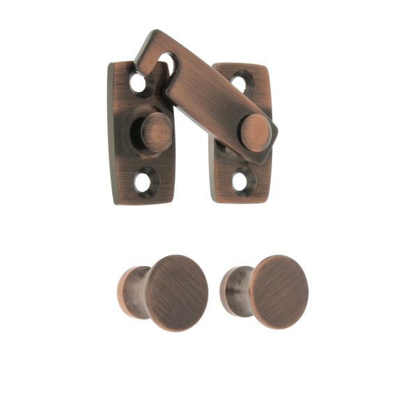 IDH Brass 21021-08A: 1-3/16" Shutter Bar Kit for Windows - Antique Copper