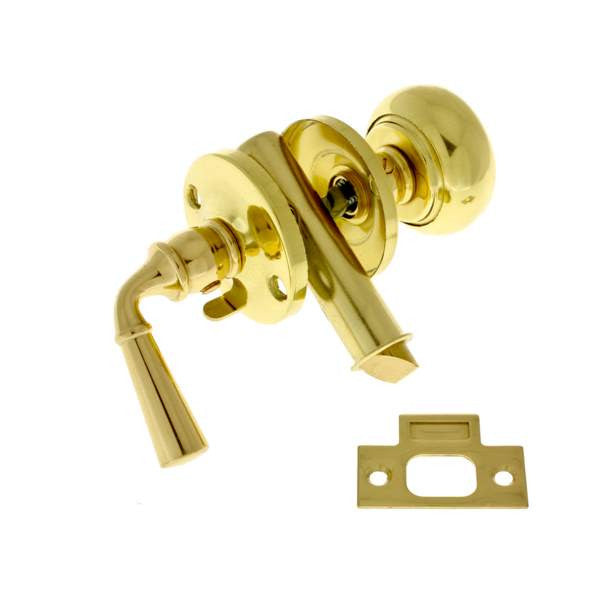 IDH Brass 21250-3NL: Storm Screen Door Latch Set - Unlacquered Polished Brass