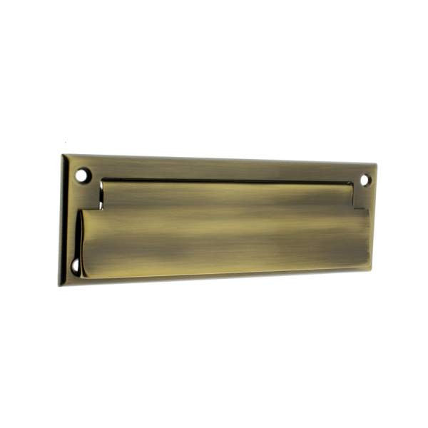 IDH Brass 22111-005: 8-3/4" Letter Mail Slot - Antique Brass