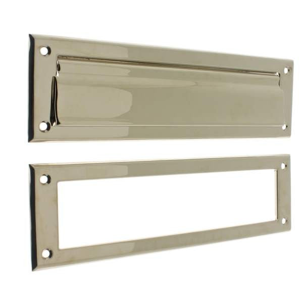 IDH Brass 22120-014: 13" Magazine & Letter Mail Slot - Bright Nickel