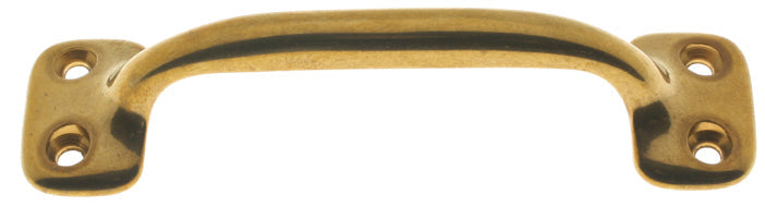 IDH Brass 25040-3NL: 4" cc Sash Lift/Door Pull - Polished Brass No Lacquer