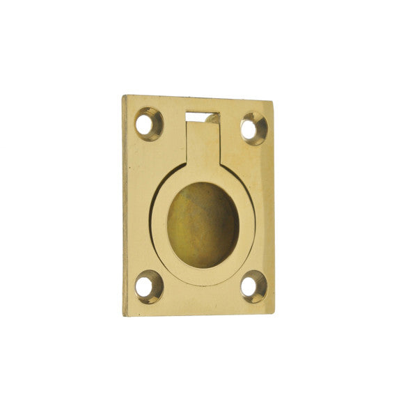 IDH Brass 25220-003: 1-3/4" Flush Ring Pull - Polished Brass
