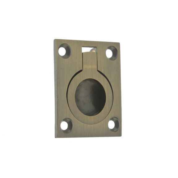 IDH Brass 25220-005: 1-3/4" Flush Ring Pull - Antique Brass