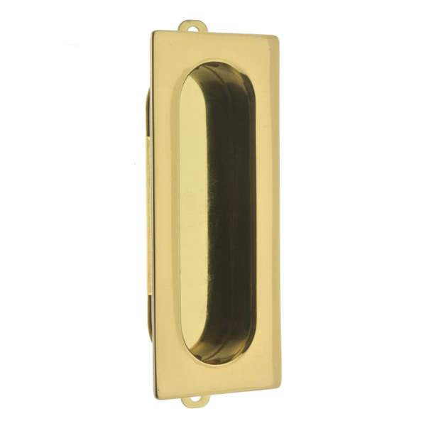 IDH Brass 25400-003: 3-1/8" Solid Brass Rectangular Flush Pull - Polished Brass