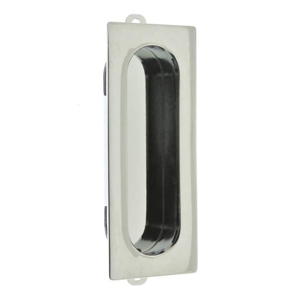 IDH Brass 25400-026: 3-1/8" Solid Brass Rectangular Flush Pull - Polished Chrome