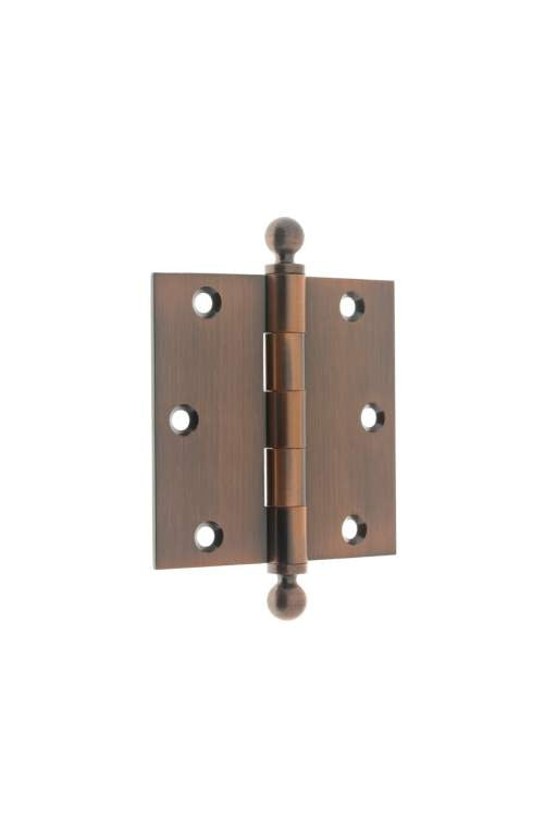 IDH 80102-08A: 3-1/2" Ball Tip Loose Pin Door Hinge (Pair) - Antique Copper